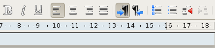 image of LibreOffice Formatting toolbar showing text direction change icons
