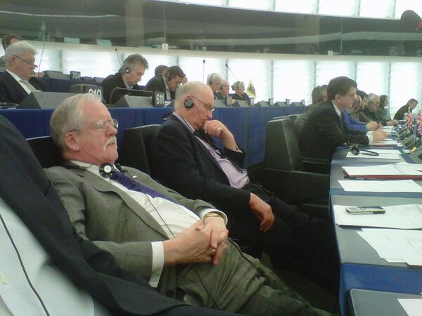 image of snoozing UKIP MEPs in Euro Parliament