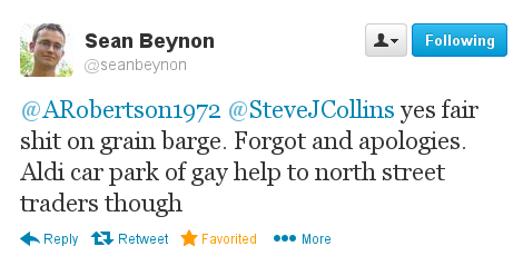screenshot of tweet by Cllr Sean Benyon
