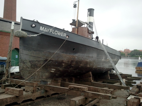 image of Mayflower out of the water