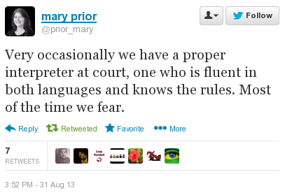 screenshot of tweet by barrister Mary Prior