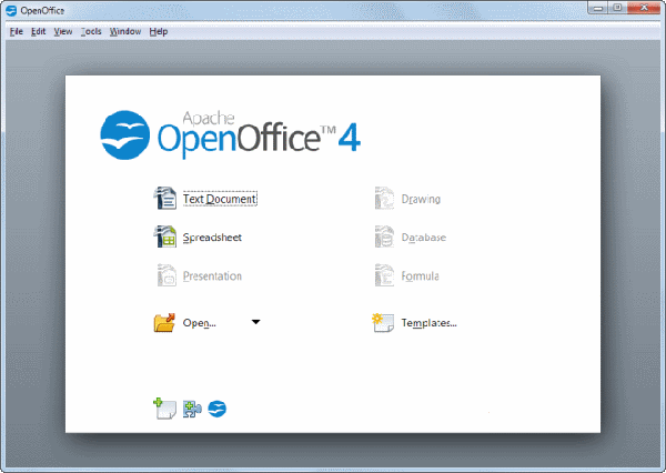 screenshot of OpenOffice splash screen