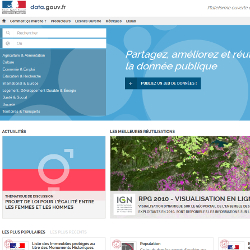 screenshot of French government's open data site