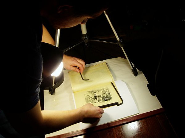 image of Dickens engraving being digitised