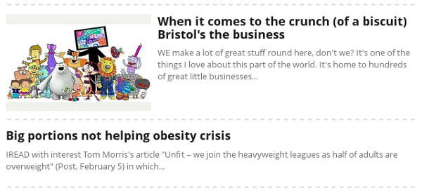 screenshot of Bristol Post website
