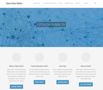 Screenshot of Malta's new open data site