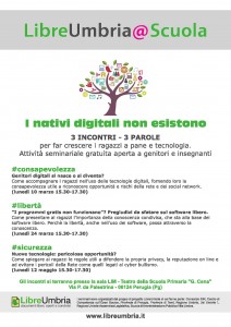 LibreUmbria free software in schools promotional flyer