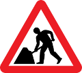 Road works traffic sign