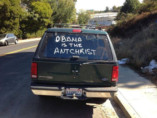 image with text reading Obama is the Ant Christ
