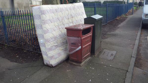 fly-tipped mattress on Goodhind Street