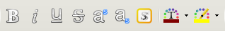 screenshot of LibreOffice Writer toolbar