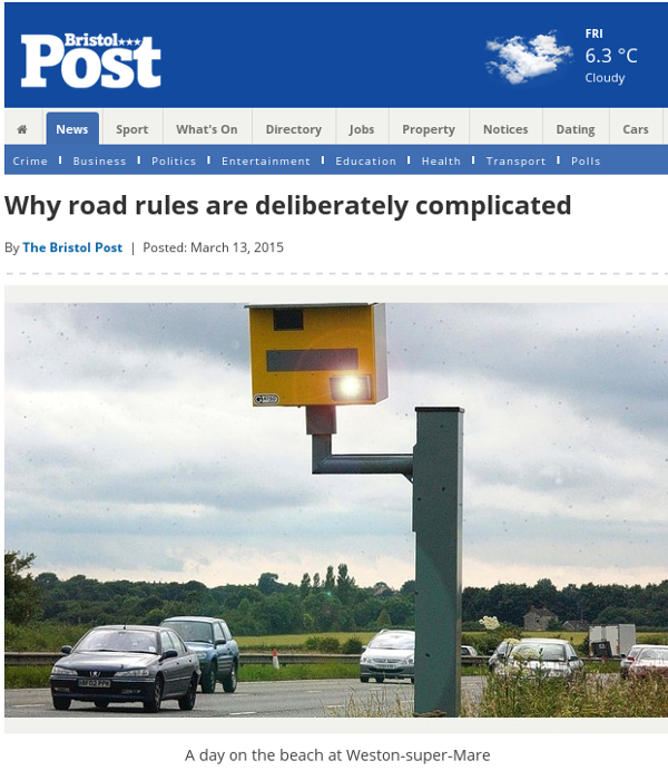picture of motorway but caption says a day on the beach at weston super mare