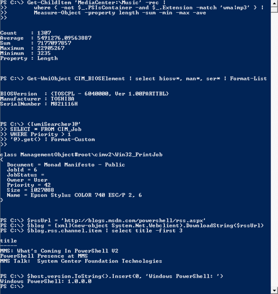 Windows PowerShell session screenshot