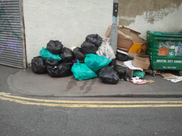 Fly-tipped trade and other waste in Pennywell Road, Easton, earlier this week