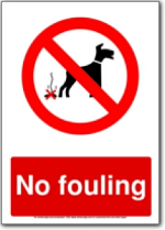 no fouling road sign