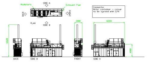 drawing of one of the 14 generators refused planning permission