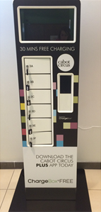 Cabot Circus mobile phone recharging cabinet